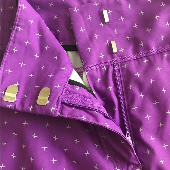 Adidas Purple Shorts with White Stars Side Vents - Picture 3 of 6